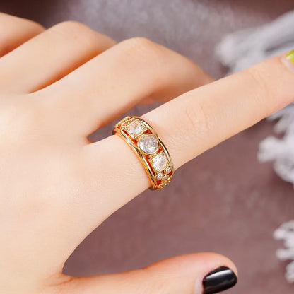 Vintage Gold Zirconia Ring